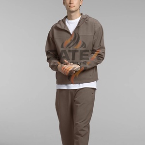 Sweat à capuche zippé pour homme 100% coton, respirant, en polaire, service OEM, haute qualité, 2 poches brodées - Product Image 2