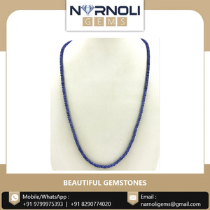 Collar de Cuentas Lisas y Redondas de Zafiro Azul Natural, Cristales Esféricos Perforados para Joyería Fina Personalizada - Product Image 2
