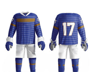 Uniformes de hockey sur glace de haute qualité Sublimation complète col en V uniformes de hockey sur glace faits en polyester régulier - Product Image 4