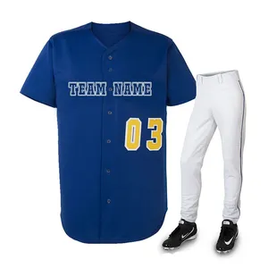 贴牌棒球制服快干棒球制服垒球球衣和裤子定制棒球刺绣制服