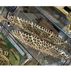 Plateau décoratif doré pour restaurant Design moderne en corail Bol nordique Plateau de service de fruits Plats pour la vie moderne à la maison - Product Image 2