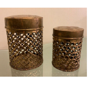 Tarro de vela clásico, caja de madera de hierro, vela votiva con tapa de cera, olla de cera de latón, vasos de caña votivos, caja de hierro lujosa - Product Image 3