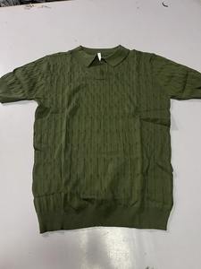 Polo décontracté en soie de glace de couleur unie pour hommes Version coréenne à manches courtes avec revers de base Tissu tricoté à coupe ample - Product Image 5