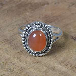 Bague en argent sterling avec pierre précieuse ovale en cornaline rouge, bijoux faits à la main, cadeau élégant pour les femmes - Product Image 6