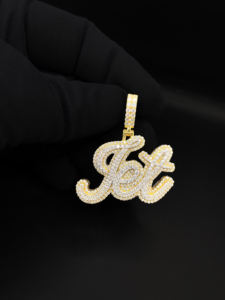 Personalized <b>Custom</b> Iced CZ <b>Name</b> Christian Pendant Hip Hop Style Alloy Silver Plated Diamond - Product Image 2