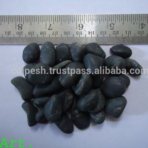 Polished Jet Black River Pebbles Tone Natural <b>Stone</b> Modern Outdoor Coated Polyurethane Resin 5 Year Warranty - Product Image 3