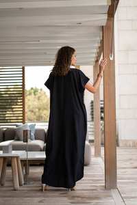 2025 tradicional bordado a mano sólido Kaftan de mujer Vestido largo de alta calidad con mangas cortas primavera playa otoño desgaste - Product Image 3