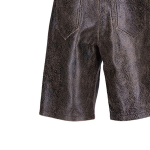 Shorts en cuir véritable décontractés neufs pour hommes, longueur genou, de haute qualité, coupe ajustée, séchage rapide, respirants - Product Image 4