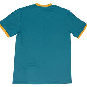 HBCU Educated Mustard Yellow Ringer T Shirt 100 Cotton Chenille Embroidery <b>Teal</b> Green Letters Unisex Collegiate Fashion Gift - Product Image 6