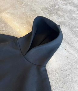 OEM personnalisé DTG imprimé graphique surdimensionné sweat à capuche lourd 100% coton à manches longues bouffantes Boxy Fit sans poche sans cordon de serrage - Product Image 3