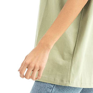 Mode été surdimensionné plein coton femmes T-shirts personnalisé décontracté à manches courtes T-Shirt pour les femmes - Product Image 6