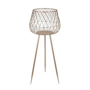 Eco Friendly <b>Wire</b> Metal Planter With Wooden Top Stand for Garden and Home Decoration With Customized Color and Sizes - Product Image 5