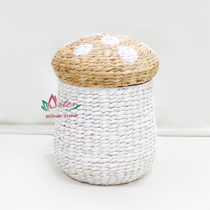 Artex Dong Thap Cute <b>Mushroom</b> Shaped Storage Basket Natural Water Hyacinth Material <b>for</b> Kid's Room <b>Decoration</b> and Organization - Product Image 5