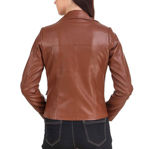 Chaqueta de Cuero Genuino para Mujer de Alta Calidad, Chaqueta de Cuero Personalizada al por Mayor, Chaqueta de Moda de Invierno para Mujer, Nueva Llegada - Product Image 2
