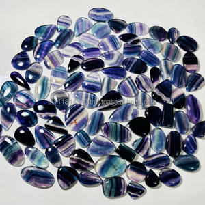 Venta al por mayor 100% Natural AAA + Multi-Fluorita Cabujón Semi-Precious Cuarzo Glass Opal Energy Healing Tumbled Accesorios de joyería - Product Image 3