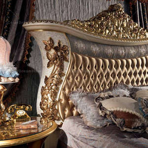 Monza-Juego de cama de madera maciza de caoba tallada a mano para el hogar, hotel, apartamento, muebles - Product Image 4