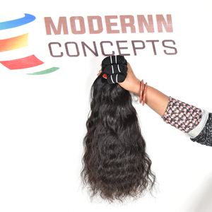 Extensions de cheveux humains vierges 100% naturels indiens prix d'usine vente en gros paquets de vendeur ondulés de couleur noire lâche vague profonde - Product Image 4