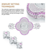 Montre en argent S925 pour femmes, mouvement à quartz suisse, cristal rose, zircon 5A, plaqué rhodium, trèfle, montre-bracelet de luxe OEM