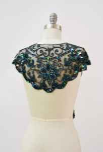 Hermosa silueta asimétrica sujeta el cuello envoltura festiva para ocasiones de Club elegante capa burlesca con hebras de cuentas lentejuelas - Product Image 4