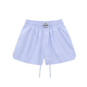 Short d'été brodé imprimé du Vietnam personnalisé Oxford rayures pastel tissu en coton respirant streetwear unisexe logo personnalisé - Product Image 5