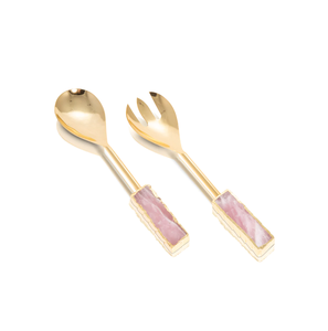 Cuillère à dessert fourchette en acier avec manche en résine noir et manche blanc lait cuillère à dessert design pointe ronde - Product Image 4