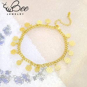 Chaînes de cheville tendance plaquées or 21 carats, élégantes et vintage, pour femmes, idéales pour mariages et occasions spéciales - Product Image 1