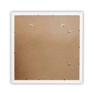 Cadre photo décoratif en bois blanc 90 x 90 cm, en pin naturel, pour décoration intérieure, technologie de surface pour peinture - Product Image 4