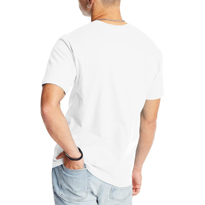 T-shirt pour homme en coton blanc à col rond et manches courtes, coupe classique, couleur unie, jersey, Trackstar, étiquette privée OEM, TSI-G05-P0366 - Product Image 3