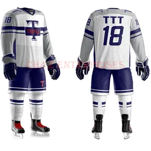 Eishockey Trikot Ausrüstung maßge schneiderte Uniform hochwertige Großhandels preis Eishockey Trikots Shell Shorts Jugend Erwachsenen Team