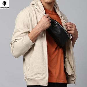 Pull à capuche personnalisé pour hommes, poids léger 100% coton, tissu éponge en polyester, haute qualité, décontracté, motif solide en relief - Product Image 6