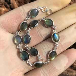 Bracelet en labradorite, pierre précieuse, fait main, argent sterling 925, bijoux en cristal pour femmes, cadeau en pierre naturelle - Product Image 2
