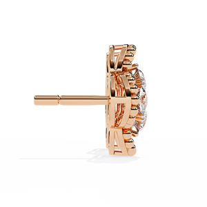 Boucles d'oreilles à la mode en forme de fleur 10k/14k/18k or Rose diamant cultivé en laboratoire romantique IGI certifié fête porter - Product Image 3