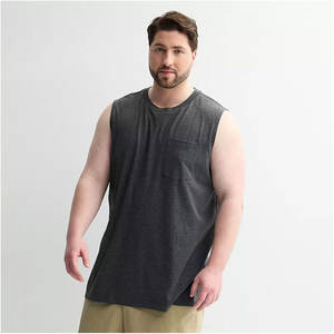 Camiseta sin mangas atlética de secado rápido que absorbe la humedad para hombre en camisetas sin mangas de carbón - Product Image 5