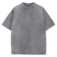 T-shirts Oversize Vintage Lavés pour Hommes 100% Coton Délavé à l'Acide Manches Courtes Streetwear Peigné Écologique Respirant