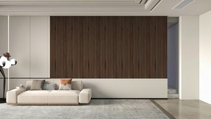 Paneles acústicos de listones de madera modernos para techo de pared a prueba de sonido precio competitivo paneles de pared de listones de madera para sala de estar de goma - Product Image 5
