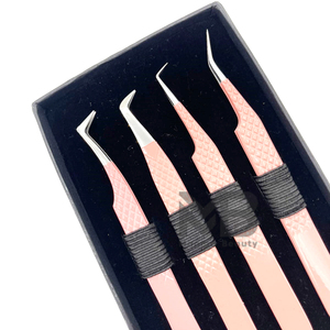 Pinzas para extensión de pestañas, pinzas para pestañas postizas para cuidado personal, pinzas curvas y con punta redonda para uso en salón. - Product Image 1