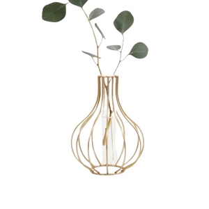 Juego de 2 floreros de tubo de vidrio hidropónico de diseño Simple con soporte de Metal precio al por mayor florero de hierro de lujo planta decoración del hogar - Product Image 3