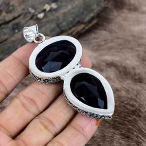 Handmade Lab Created Amethyst Fashion Pendant 925 Sterling Silver Necklace Top Grade Quality IGI Certified India Artisan <b>Gift</b> - Product Image 3