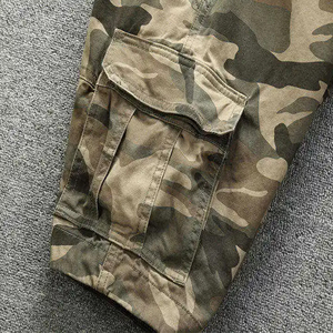 Conjunto de pantalones cortos de baño para hombre con diseño personalizado estampado pantalones cortos de camuflaje del desierto de alta calidad diseño de logotipo personalizado 100% algodón lienzo para hombre - Product Image 3