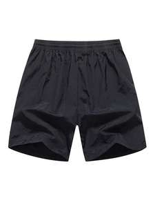 Hot Selling <b>Men's</b> Sporty Mid Waist Fitness <b>Shorts</b> Quick Dry Elastic Canvas Slant Pocket Solid <b>Mesh</b> for Breathability Woven Style - Product Image 2