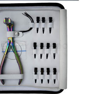 Kit de Herramientas para Instalación y Remoción de Extensiones de Cabello de Salón, Alicates con Recubrimiento de Titanio, Ganchos de Crochet, Tijeras, Juego Completo - Product Image 2