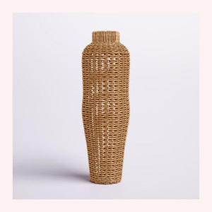 Jarrón de flores de ratán y algas marinas tejidas a mano de inspiración Bohemia Zen Haven para el hogar elegante Material de ratán tejido a mano - Product Image 6