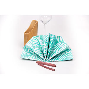 Tovaglioli con Stampa Tropicale Turchese 50x50cm Bambutex Naturale 200pz B2B - Product Image 1