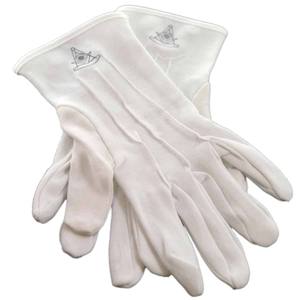 Gants en coton blanc de la meilleure qualité avec design argenté brodé Gants maçonniques à séchage rapide à vendre - Product Image 4