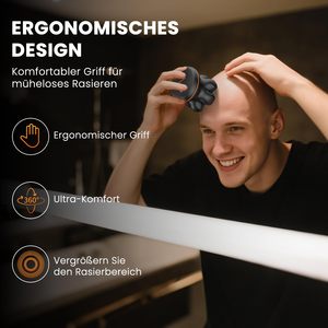 Rasoir électrique rechargeable USB pour hommes, rasoir rotatif étanche pour crâne chauve avec tête flottante et écran LED, lavable IPX7 - Product Image 3