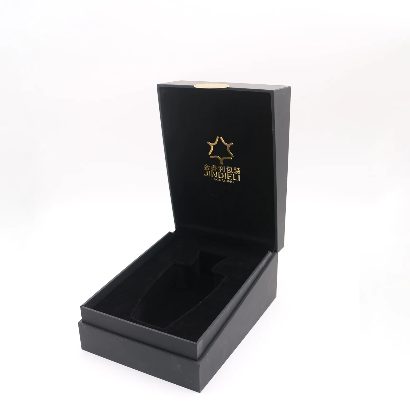 カスタムメタルネームプレートホットスタンプブラック香水ボックス包装高級エッセンシャルオイルギフトボックス香水ボックスデザインロゴ付き