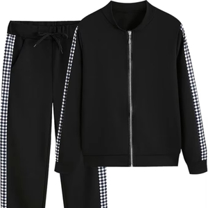 Conjunto de chándal de 2 piezas para mujer, sudadera y pantalones de chándal para correr, conjunto de sudadera y Jogger para mujer con logotipo personalizado, chándal deportivo - Product Image 1