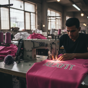 Sudadera con Capucha Completa Rosa para Hombre Rexfit Sports con Estampado en el Pecho y Adorno de Piel en la Capucha |   Sudadera Moderna de Invierno para Ropa Urbana - Product Image 4