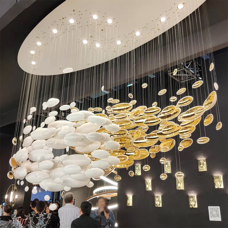 Creative Metal Egg Chandelier Villa Dining