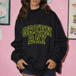 Women Autumn Winter Oversized Mockneck Fleece Sweatshirt Relaxed Fit Casual Long Sleeve Pullover Cozy Fashion <b>Top</b> Front Logo - Product Image 1